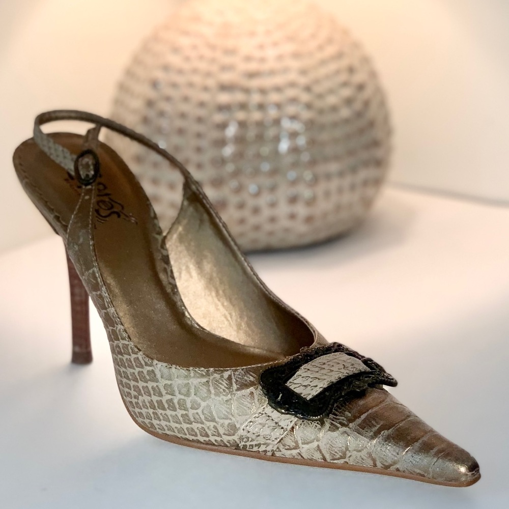 Carlos by Carlos Santana Leather Pointed Toe Stilettos